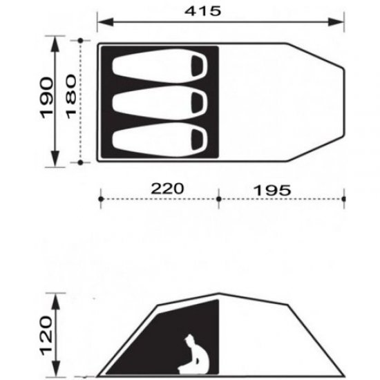 Mil-Tec 3-Personen-Zelt mit Stauraum